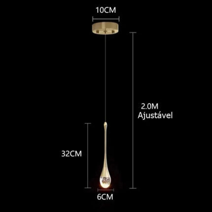Lustre Pendente de Luxo em Gota Crystals - vipzio