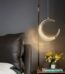 Lustre Pendente de Luxo Dourado Lua Cristal - vipzio