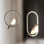 Lustre Pendente Pássaro Dourado - vipzio