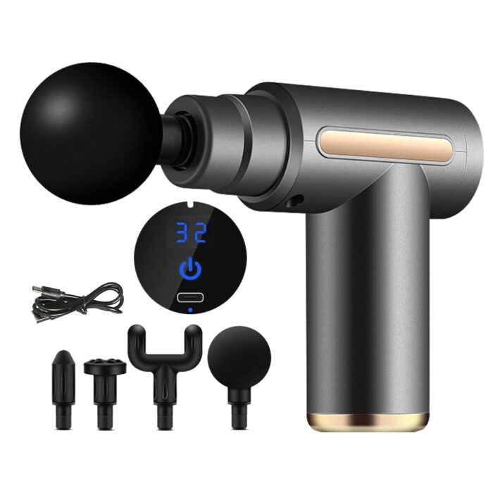 Massageador Elétrico Profissional 4 em 1 - com Display em LCD Massageador Elétrico Profissional 4 em 1 - Display em LCD saúde e beleza 010 Floresca Cinza USB tipo C