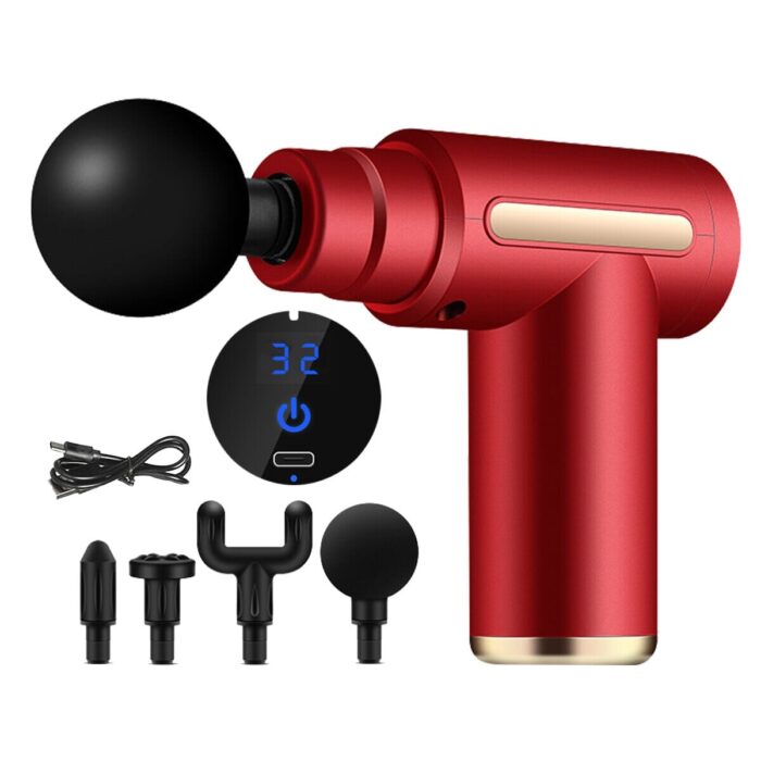 Massageador Elétrico Profissional 4 em 1 - com Display em LCD Massageador Elétrico Profissional 4 em 1 - Display em LCD saúde e beleza 010 Floresca Vermelho USB tipo C