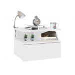 Mesa de Cabeceira Flutuante 1 Gaveta Para Quarto Em Mdf - vipzio