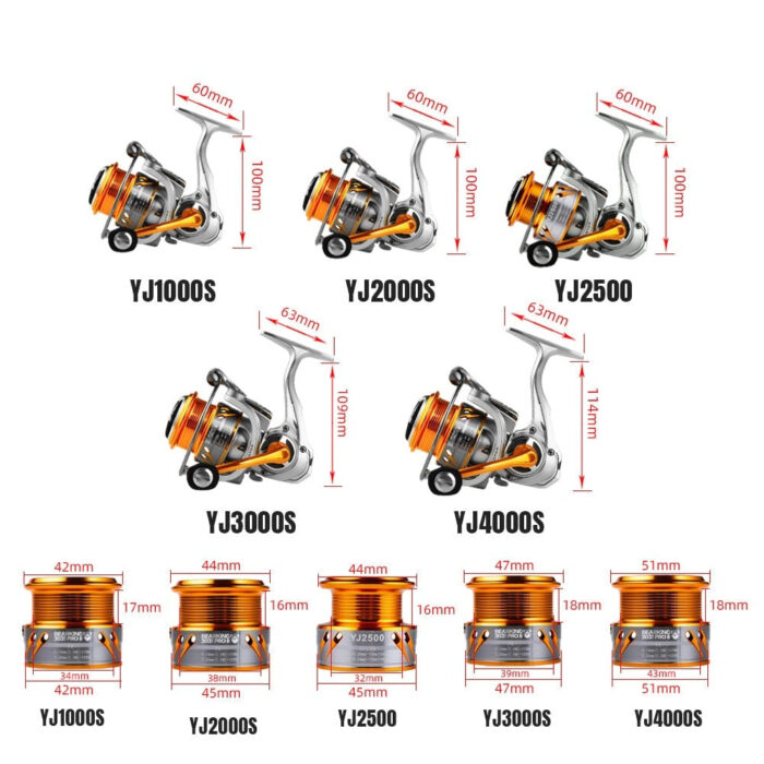 Molinete BEARKING YJ 1000-4000 Recolhimento 6.2:1 - vipzio