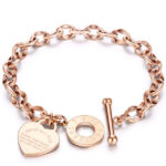 Pulseira Coração feita em Aço Inoxidável - vipzio