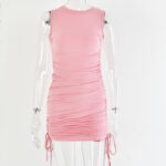 Vestido Rosa amarração lateral Carla - vipzio