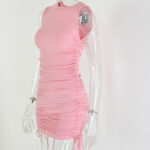 Vestido Rosa amarração lateral Carla - vipzio