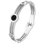 Pulseira Números Romano Banhada a Ouro 18K em Aço Inoxidável - vipzio