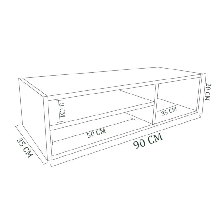 Rack Sala Suspenso para Sala Quarto Escritório Em Mdf 90cm - vipzio