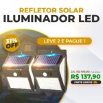 Refletor Solar Iluminador LED - COMPRE 1 E LEVE 2 UNIDADES - vipzio