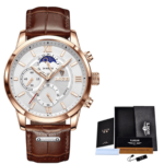 Relógio Fino Luxury Floresca Branco/Dourado
