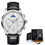 Relógio Fino Luxury Floresca Branco/Prata