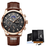 Relógio Fino Luxury Floresca Preto/Dourado