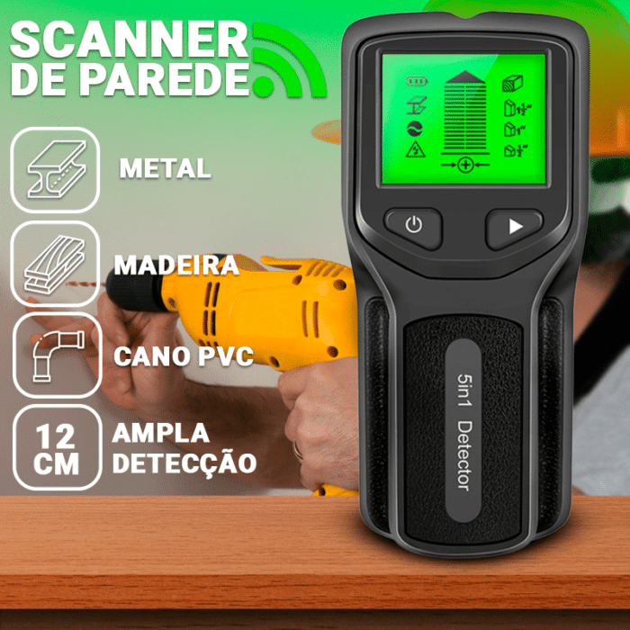 Scanner Profissional de Parede Para Metais Cano PVC Madeira e Fiação - vipzio