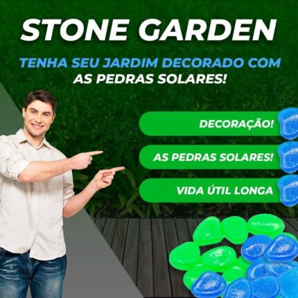 Stone Garden - Pedra Solar decorativa para Jardim, Quintal - vipzio