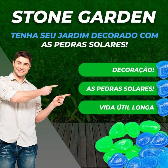 Stone Garden - Pedra Solar decorativa para Jardim, Quintal - vipzio