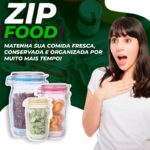 ZipFood - Organizador de Comida, saco de armazenamento reutilizável para comida - vipzio