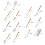 Kit Utensilios De Cozinha 14 Pecas Silicone Com Organizador Vipzio