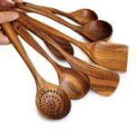 Kit Utensilios De Cozinha 7 Pecas De Madeira Vipzio