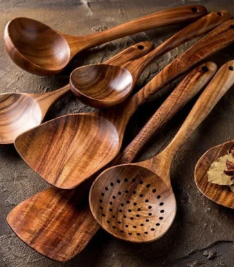 Kit Utensilios De Cozinha 7 Pecas De Madeira Vipzio 18