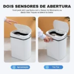 Lixeira Para Banheiro E Cozinha Automatica Com Sensor 15l Vipzio 9