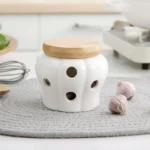 Pote De Ceramica Com Tampa De Madeira Vipzio 11