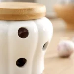 Pote De Ceramica Com Tampa De Madeira Vipzio 15