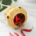 Pote De Ceramica Com Tampa De Madeira Vipzio 2