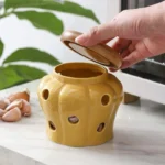 Pote De Ceramica Com Tampa De Madeira Vipzio 20