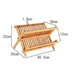 Suporte De Bambu Dobravel Para Secagem De Pratos Vipzio 4