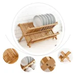 Suporte De Bambu Dobravel Para Secagem De Pratos Vipzio 5