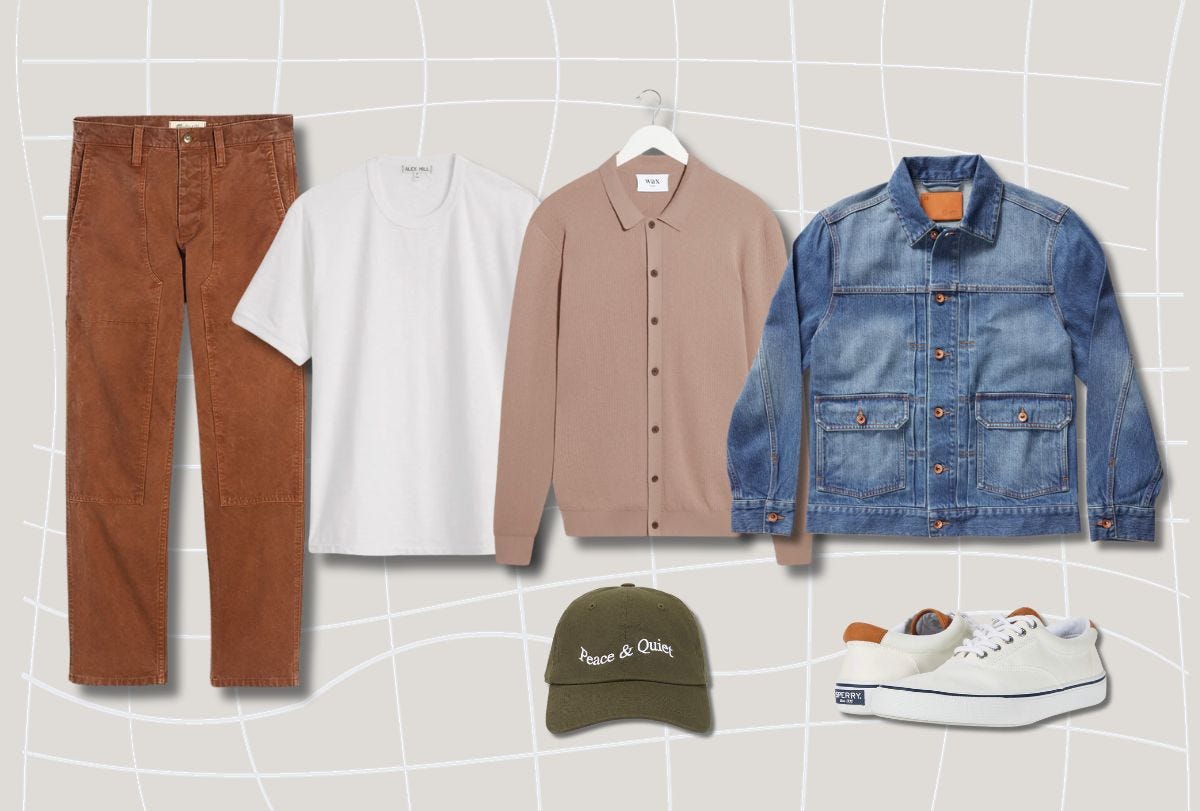 brown pants outfit for men
