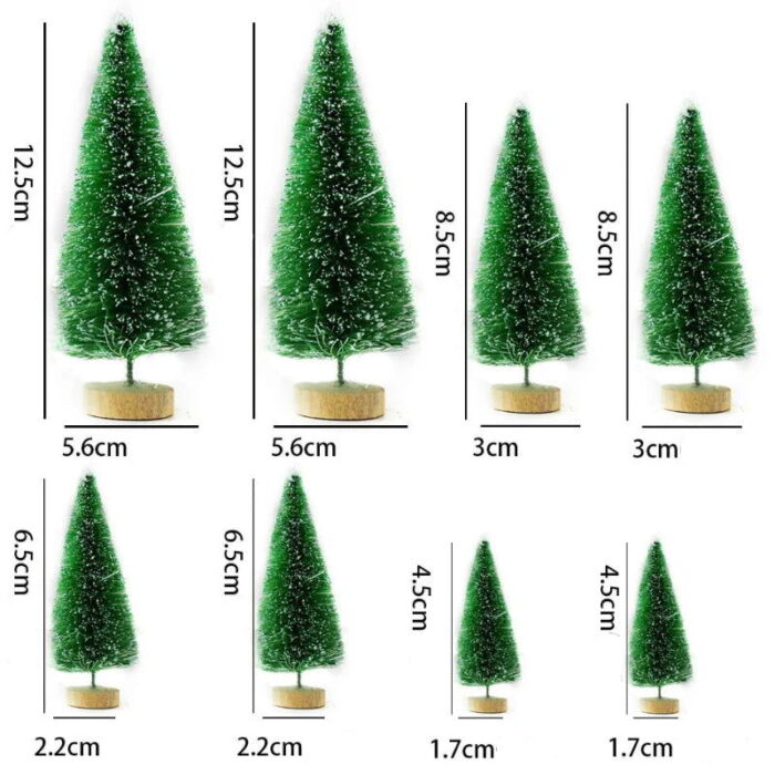 O Mini Árvore de Natal em Pinho para Decoração de Mesa é perfeito para fabricar pequenos cenários festivos e juntar um toque encantador à sua decoração de Natal. Com oito peças de tamanhos diferentes, essas árvores de pinho em miniatura são ideais para mesas, prateleiras e outros espaços, trazendo o espírito natalino para qualquer envolvente.
