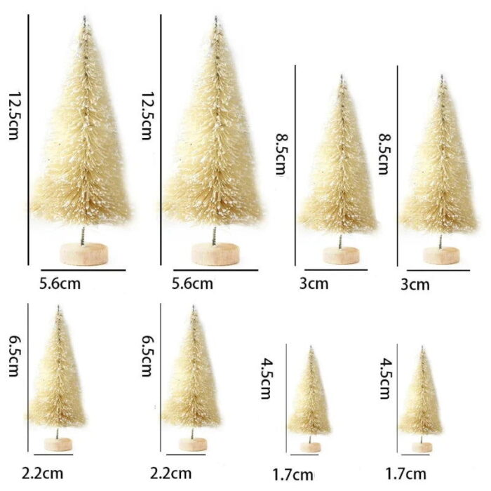 O Mini Árvore de Natal em Pinho para Decoração de Mesa é perfeito para fabricar pequenos cenários festivos e juntar um toque encantador à sua decoração de Natal. Com oito peças de tamanhos diferentes, essas árvores de pinho em miniatura são ideais para mesas, prateleiras e outros espaços, trazendo o espírito natalino para qualquer envolvente.
