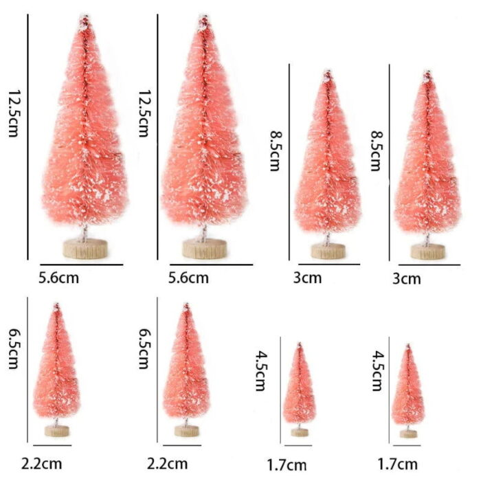 O Mini Árvore de Natal em Pinho para Decoração de Mesa é perfeito para fabricar pequenos cenários festivos e juntar um toque encantador à sua decoração de Natal. Com oito peças de tamanhos diferentes, essas árvores de pinho em miniatura são ideais para mesas, prateleiras e outros espaços, trazendo o espírito natalino para qualquer envolvente.