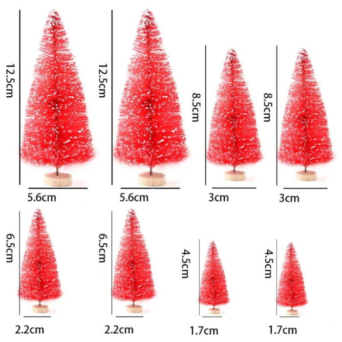 O Mini Árvore de Natal em Pinho para Decoração de Mesa é perfeito para fabricar pequenos cenários festivos e juntar um toque encantador à sua decoração de Natal. Com oito peças de tamanhos diferentes, essas árvores de pinho em miniatura são ideais para mesas, prateleiras e outros espaços, trazendo o espírito natalino para qualquer envolvente.