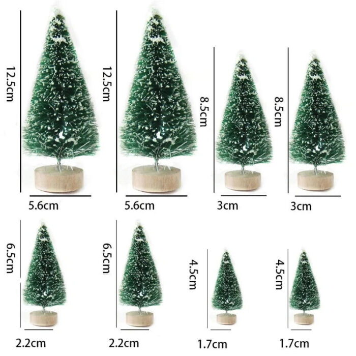 O Mini Árvore de Natal em Pinho para Decoração de Mesa é perfeito para fabricar pequenos cenários festivos e juntar um toque encantador à sua decoração de Natal. Com oito peças de tamanhos diferentes, essas árvores de pinho em miniatura são ideais para mesas, prateleiras e outros espaços, trazendo o espírito natalino para qualquer envolvente.