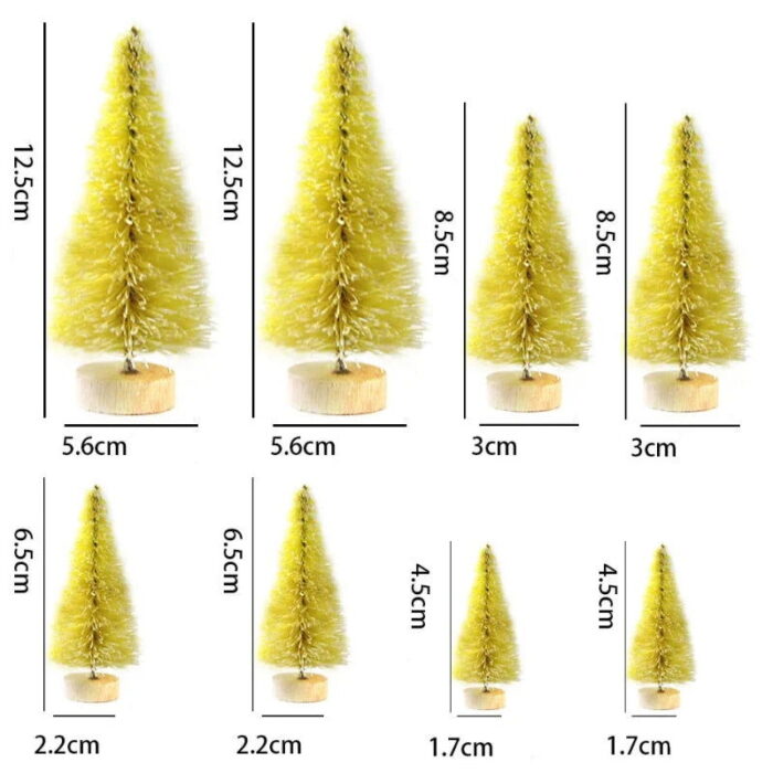 O Mini Árvore de Natal em Pinho para Decoração de Mesa é perfeito para fabricar pequenos cenários festivos e juntar um toque encantador à sua decoração de Natal. Com oito peças de tamanhos diferentes, essas árvores de pinho em miniatura são ideais para mesas, prateleiras e outros espaços, trazendo o espírito natalino para qualquer envolvente.