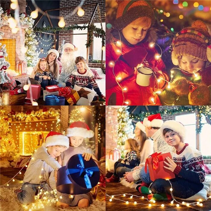 Nascente Varal de Luzes Decorativas em Formato de Estrela traz um toque de maravilha às suas festividades de Natal. Com lâmpadas LED brilhantes e um fio transparente, ele recria o clarão das estrelas, proporcionando uma atmosfera festiva e acolhedora ao seu lar.