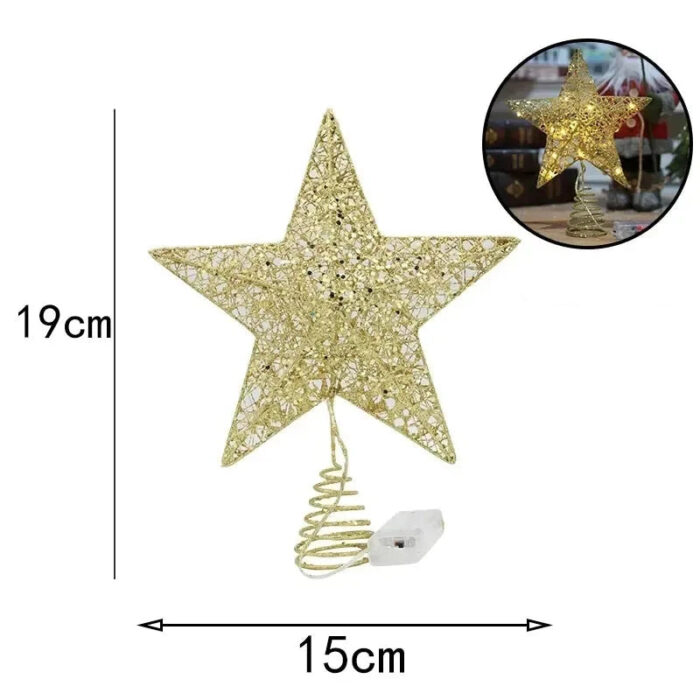 A Estrela Natalina de Ferro com Luzes LED e Fio de Cobre é um enfeite moderno que traz luminosidade e estilo para sua árvore de Natal. Com uma estrutura em ferro resistente e iluminada por luzes LED conectadas a um fio de cobre, ela oferece uma iluminação suave e aconchegante, ideal para tornar suas celebrações ainda mais encantadoras.
