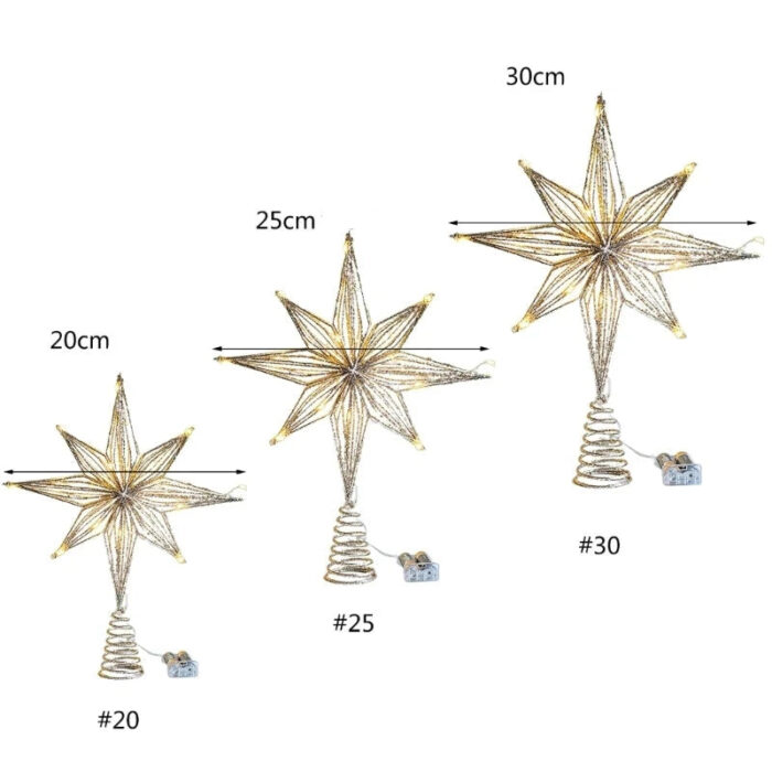 A Estrela de LED para Topo de Árvore de Natal é o toque final ideal para sua decoração natalina, criando uma atmosfera encantadora e acolhedora. Com um design sofisticado e luzes LED integradas, ela proporciona um luz próprio, destacando ainda mais a formosura da sua árvore durante as festividades.