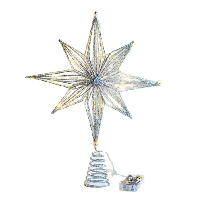 A Estrela de LED para Topo de Árvore de Natal é o toque final ideal para sua decoração natalina, criando uma atmosfera encantadora e acolhedora. Com um design sofisticado e luzes LED integradas, ela proporciona um luz próprio, destacando ainda mais a formosura da sua árvore durante as festividades.