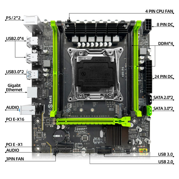 ZSUS-X99 P4 Intel LGA2011-3 Xeon CPU V3 V4 DDR4 vipzio